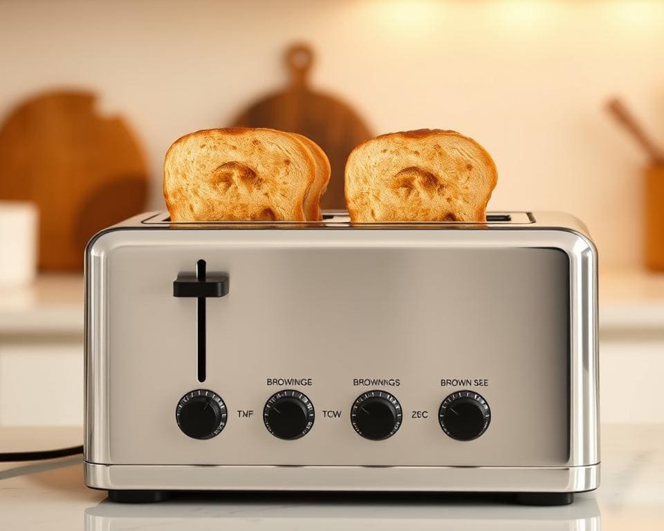 elektrische toaster met verschillende bruiningsstanden