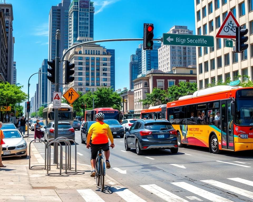 fietsveiligheid in druk verkeer