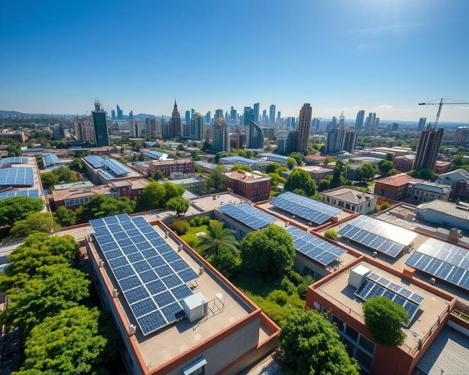 zonnepanelen in stedelijke gebieden