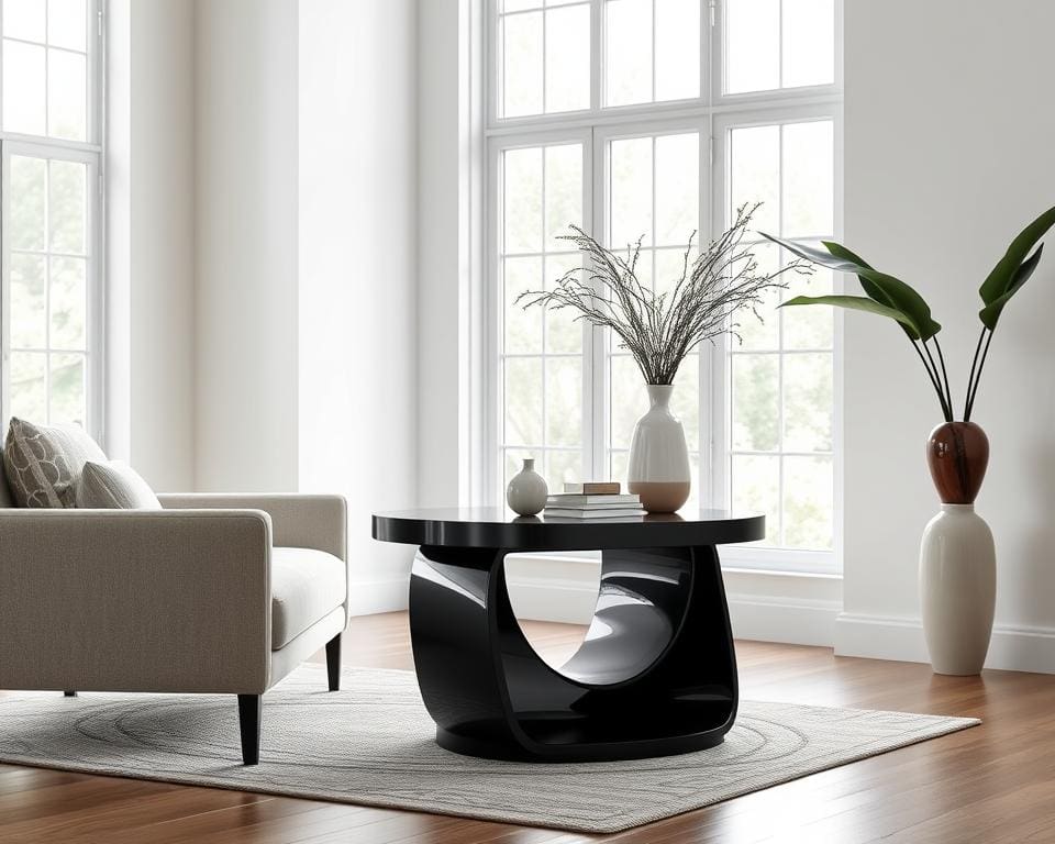 De kracht van een zwarte sidetable in een licht interieur