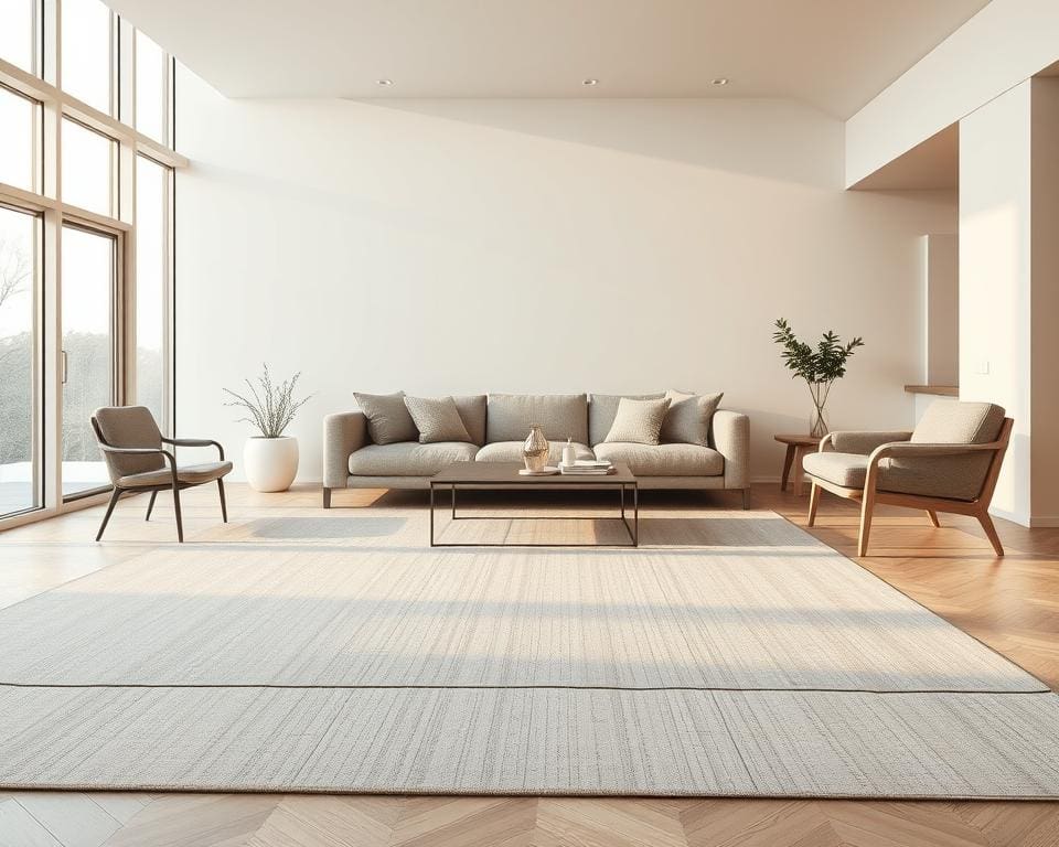 Wat zijn goede vloerkleden voor een strak interieur?