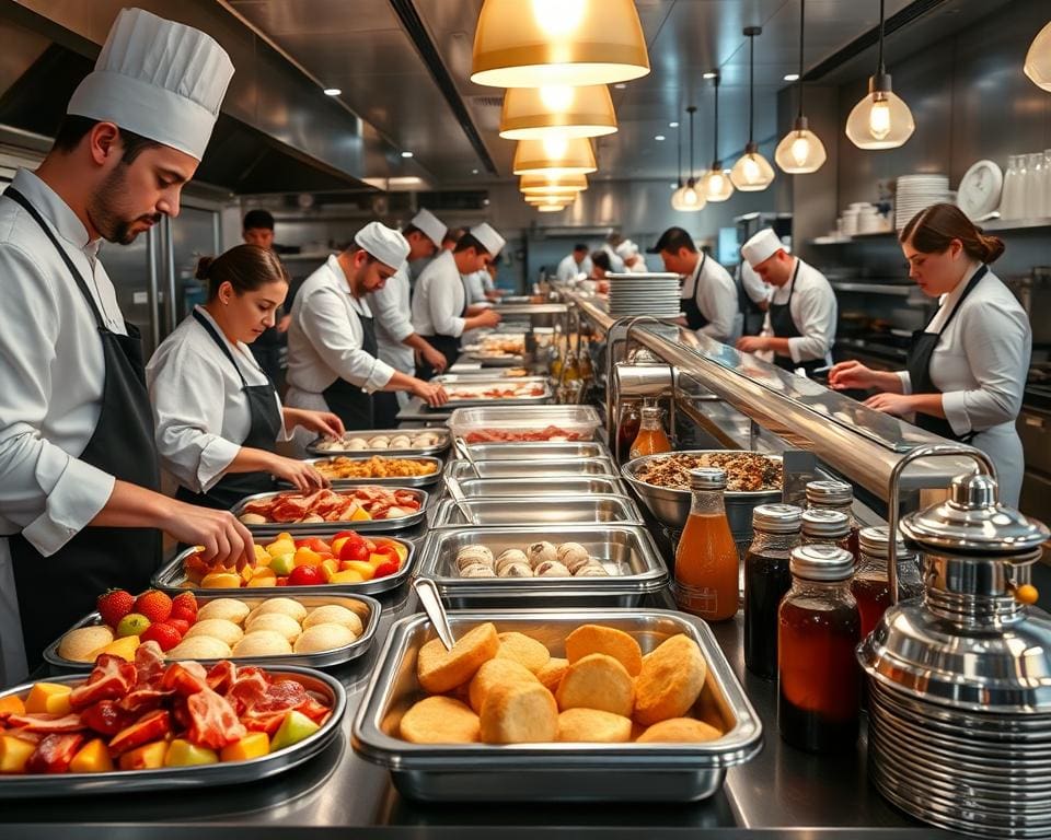Voorbereidingen voor de brunchservice