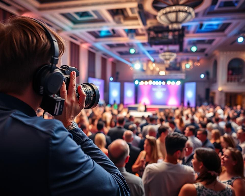 Het werk van een fotograaf op evenementen