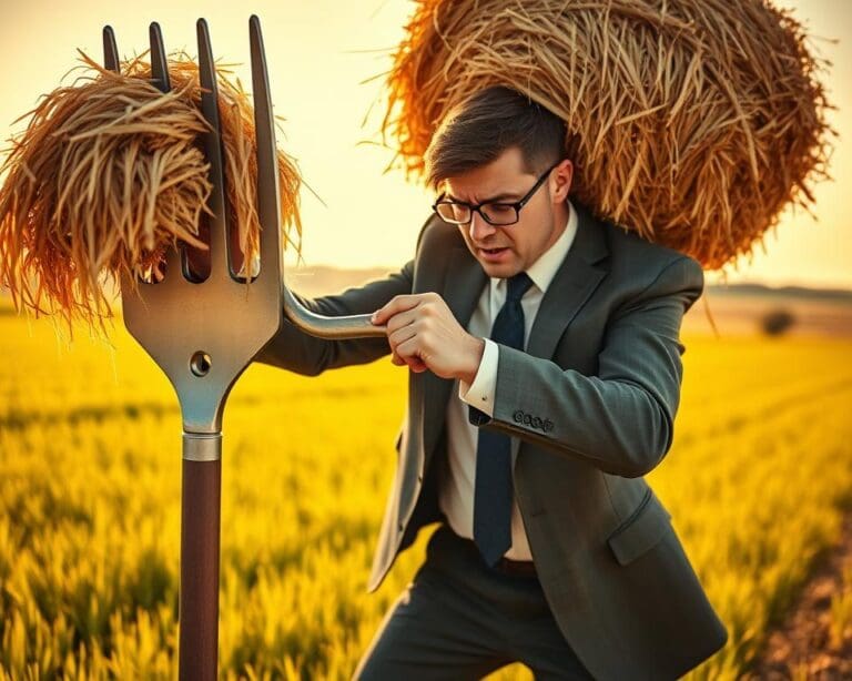 Wanneer herken je dat je te veel hooi op je vork hebt?