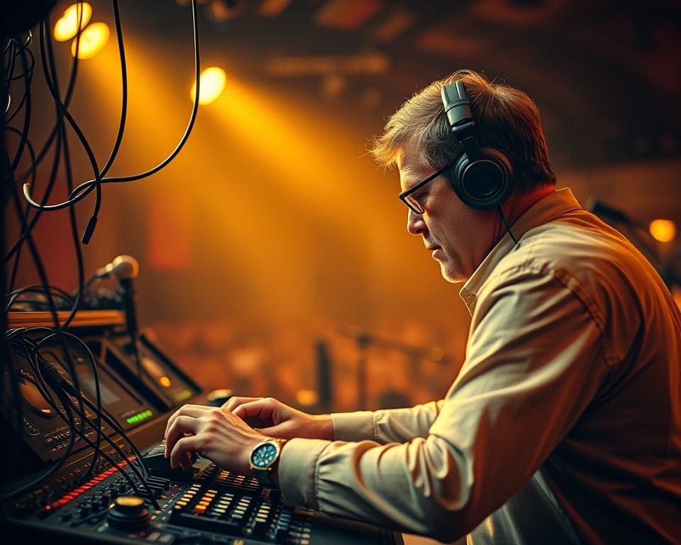 Wat doet een geluidstechnicus tijdens optredens?