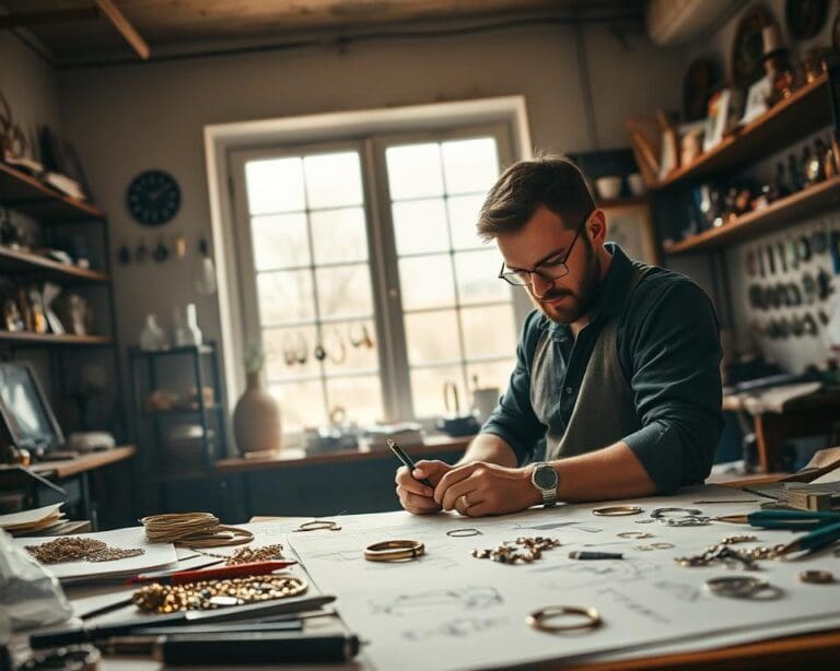Wat doet een sieradenontwerper in zijn atelier?