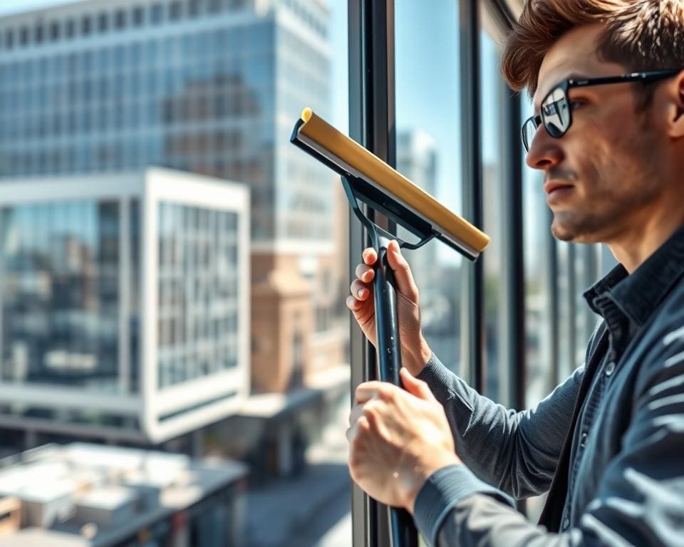 Hoe zorgt een glazenwasser voor streeploze ramen?