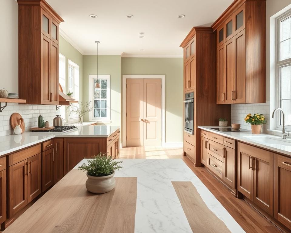 keuken met houten fronten