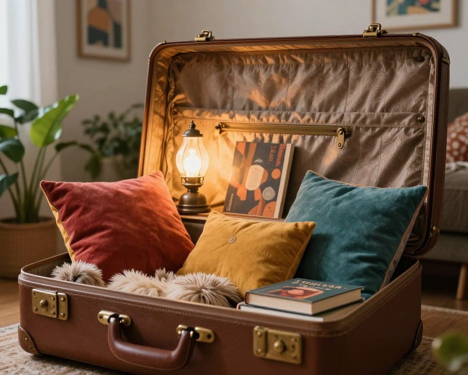 oude koffer interieur